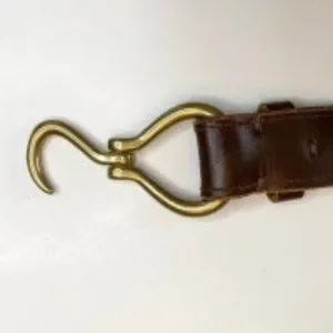 Bridle Brown Leather Belt w/ Brass Hoof Pick Closure Made in the USA Accessories | Bridle Brown Leather Belt W Brass Hoof Pick  main image 2